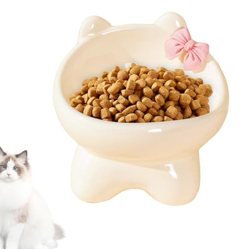 Keramik-Katzenschüssel, Tilted Pet Food Bowls, Non-Slip Pet Feeding Bowl, Anti-Vomit Cat Bowls, Indoor Cat Feeding Bowls, Small Dog Feeding Bowls, Erhöhte Pet Food Dish von Opvonxeh