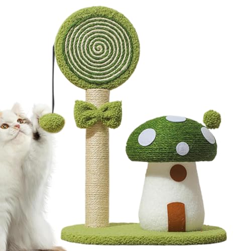 Mushroom Cat Climbing Tower, Interactive Toy Tree, Indoor Scratch Post, Multi-Functional Mushroom Poles, 35,9 x 39,5 x 58,5 cm, Sisal Scratcher Board, perfekt für Wohnzimmer von Opvonxeh