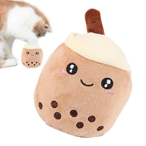 Opvonxeh Bubble Tea Cat Plüschtier, Plüschtier, Bubble Tea Stuffed Tier, Cartoon Hugging Pillow, Dog Plush Pillow, Soft Dog Toy, Stuffed Animal Pillow, Tea Pillow for Dogs von Opvonxeh