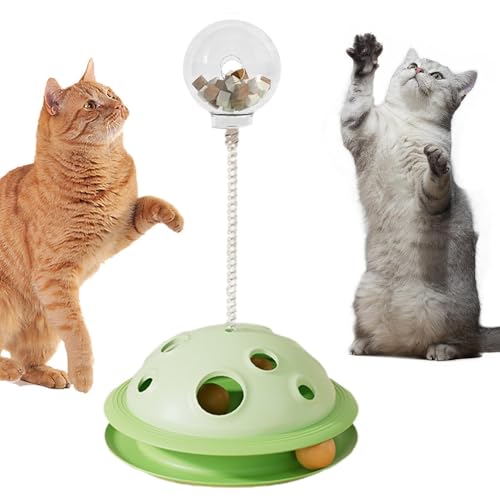 Opvonxeh Cat Ball Track Toy, Dog Feeder Slow Eating, Visual Food Leakage Ball, Slow Eating Feeder Ball, Cat Interactive Ball Toy, Dog Eating Aid Toy, Spring Rod Slow Feeder, Food Dispensing Ball von Opvonxeh