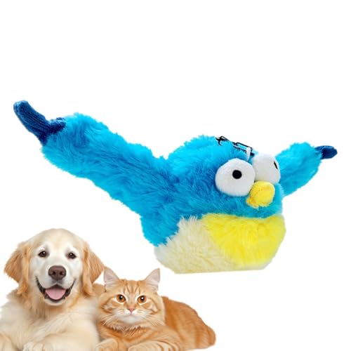 Opvonxeh Electric Dog Toy, Blue Bird Puppy Toy, Catnip Pet Toy, USB Rechargeable Dog Toy, Interactive Pet Toys, Chirping Dog Toy, Self-Entertainment Pet Toy, Automatic Dog Chirping Toy von Opvonxeh