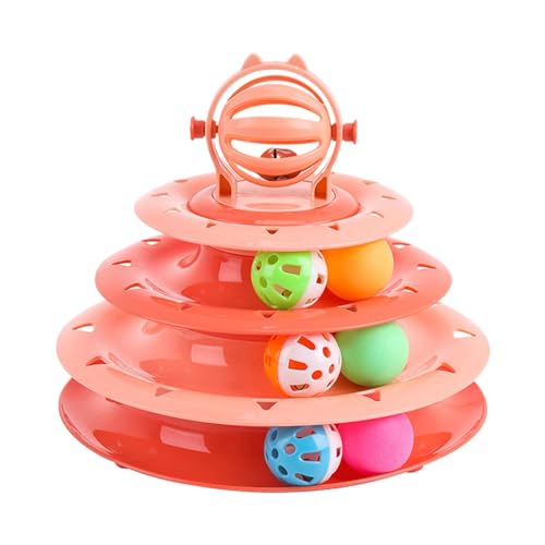 Opvonxeh Interaktives Katzenspielzeug, Turntable Ball, 4-Tier Tower Cat Tower, Katzenspielzeug für mentale Übungen, Indoor Cat Toy für Physikalische Aktivität, Outdoor Cat Toy für mentale Stimulation von Opvonxeh