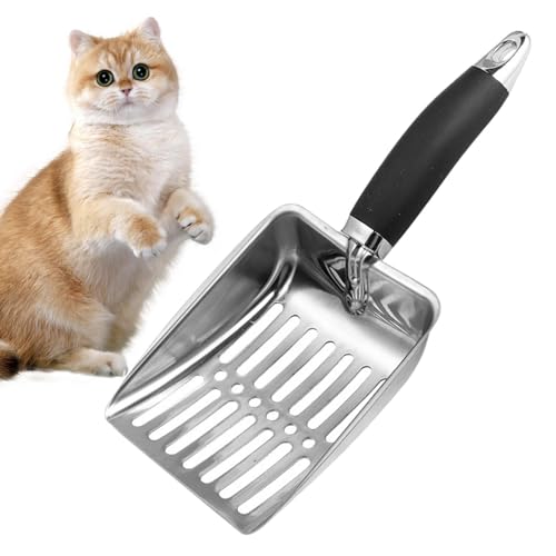 Opvonxeh Litter Box Scooper, Edelstahl, Deep Scoop, Cat Litter Scoop, Pet Cat Breeding Tool, Wide Capacity Litter Shovel, Heavy-Duty Litter Scoop, Cat Cleaning Supplies, Ergonomic Litter Shovel von Opvonxeh