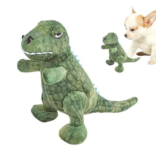 Opvonxeh Plüsch-Dinosaurier-Hundespielzeug, Dinosaurier-Kauspielzeug, Standing Dog Chew Toy, Dog Chew Toy mit Quietscher, bite-resistant Dog Toy, Teeth Cleaning Dog Toy, Plush Dog Toy für kleine Hunde von Opvonxeh