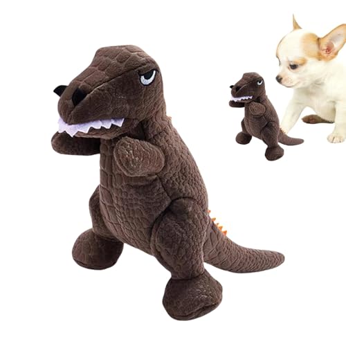 Opvonxeh Plüsch-Dinosaurier-Hundespielzeug, Dinosaurier-Kauspielzeug, Standing Dog Chew Toy, Dog Chew Toy mit Quietscher, bite-resistant Dog Toy, Teeth Cleaning Dog Toy, Plush Dog Toy für kleine Hunde von Opvonxeh