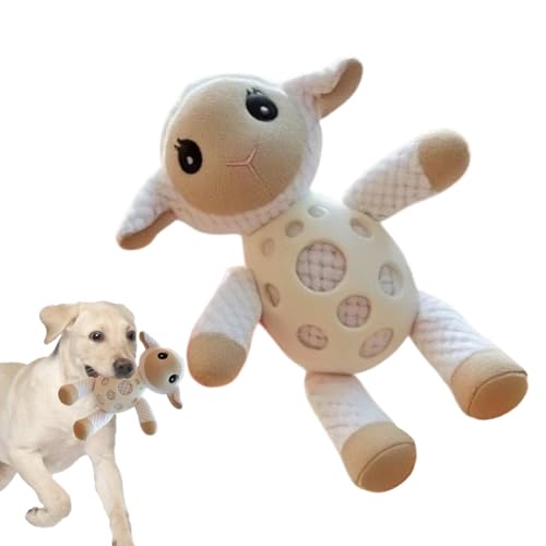 Opvonxeh Plüsch-Welpen, Kauspielzeug, niedliches Bunny Lamb, Squeaky Dog Dolls, weich, interaktiver Sound, Sturdy Pet Chew Toy für kleine Hunde, drinnen und draußen, Heimdekoration von Opvonxeh