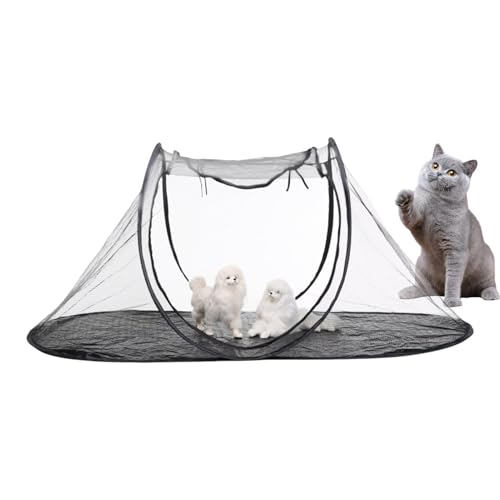 Opvonxeh Portable Cat Playpen, Foldable Outdoor Breathable Puppy Playpen, Travel Tent Kennel Crate, Portable Kitten Enclosure for Small Animals, Easy Set-Up for Pets von Opvonxeh