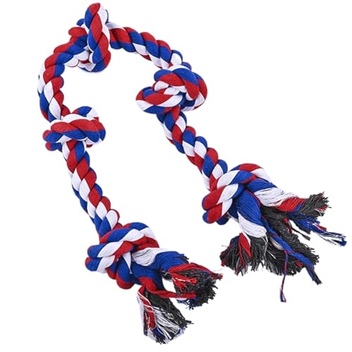 Opvonxeh Puppy Chewing Rope, Sturdy Pet Tug Toy, Dog Rope, Indestructible Chew Ropes, 35.43x1.97x1.97 Inches, Making It a Perfect Choice for Medium and Large Breed Dogs, Blue, White and Red von Opvonxeh