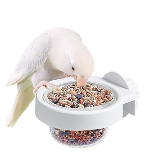 Parakeet Food Dish, Large Bird Feeding Cups, Chinchilla Cage Zubehör, sichere Wasserschüssel mit Klammer für afrikanische Greys, Sittiche und kleine Haustier-Hydrationsbedürfnisse von Opvonxeh