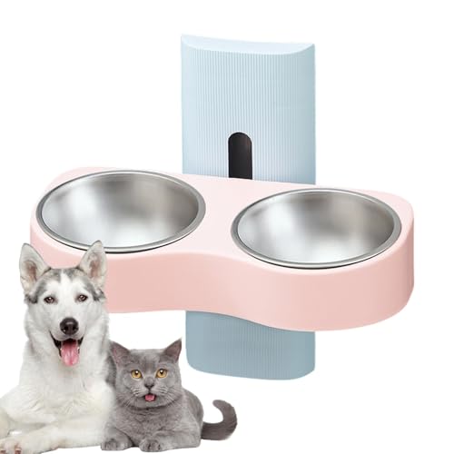 Wall Mounted Dog Bowl, Wall-Mounted Height Adjustable Cat Bowls, Multipurpose Pet Feeding Bowls, Cat Water Bowls for Neck Protection, Adjustable Dog Feeding Bowl, Wall-Mounted Pet Food Bowls von Opvonxeh