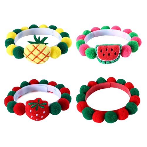 OralGos Hübsches Pompon-Halsband für Haustiergeburtstagsparty und Weihnachtszubehör, Welpenhalsband, Pompons, Glücksbringer-Halskette von OralGos