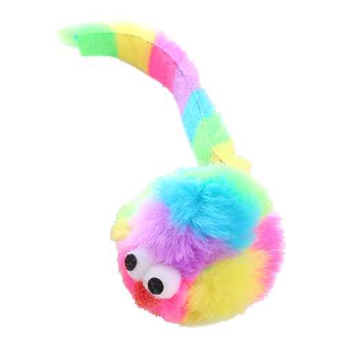 OralGos Katzenspielzeug in Mausform, gefüllt, Katzenspielzeug für Haustiere, Regenbogenfarben, 5 Stück von OralGos