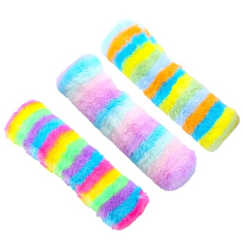 OralGos Weiches Katzenkissen, gefülltes Katzenminz-Krawatte, Regenbogenfarben, Spielspielzeug für Katzen, beruhigendes Kissen, Kuschelspielzeug für den Innenbereich, 3 Stück von OralGos