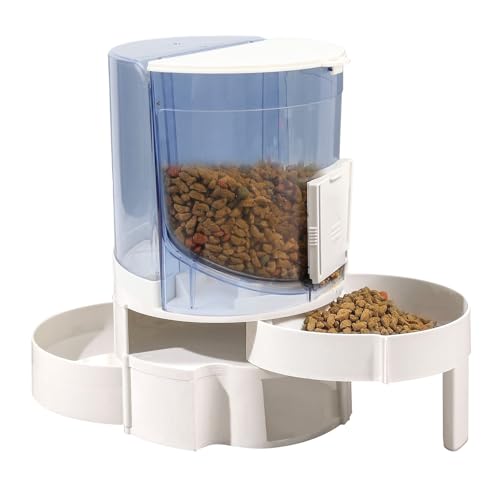 Automatischer Katzen Futterspender und Wasserspender, Schwerkraft Hundetränke und Futterspender, Doppellagiges, Trockenes und Nasses, Separates Set, Selbsternährende Futternäpfe von Oreilet