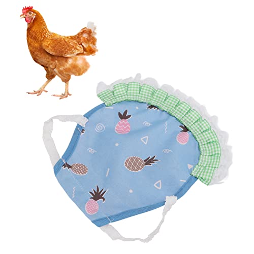 Hen Sattelschürze, Stoffhuhn -Federschutz, Hühnerschutzkleidung Weste mit Elastischen Gurten für Kleine Mittelgroße Henne, Warm Bleiben und das Picking Verhindern (Blaue Ananas) von Oreilet