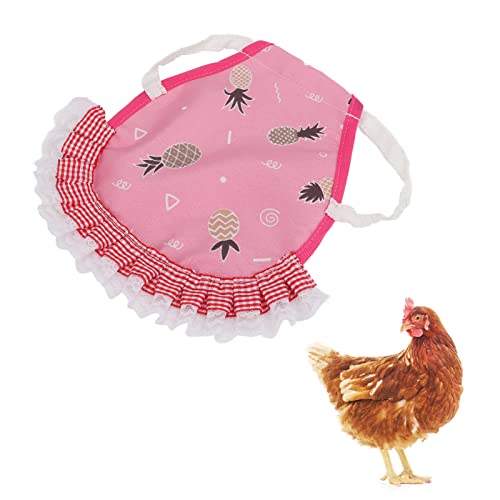 Hen Sattelschürze, Stoffhuhn -Federschutz, Hühnerschutzkleidung Weste mit Elastischen Gurten für Kleine Mittelgroße Henne, Warm Bleiben und das Picking Verhindern (Rosa Ananas) von Oreilet