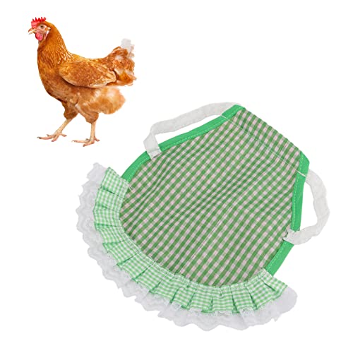 Sattelschürze für Hühner, Hühnerfederschutz aus Stoff, Hühnerkleidungsweste mit elastischen Bändern für kleine, mittelgroße und große Hühner, universell, hält warm (Green) von Oreilet