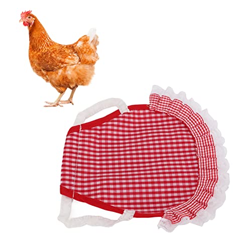 Sattelschürze für Hühner, Hühnerfederschutz aus Stoff, Hühnerkleidungsweste mit elastischen Bändern für kleine, mittelgroße und große Hühner, universell, hält warm (Roter Plaid) von Oreilet