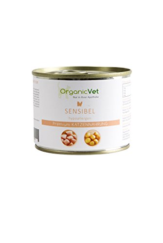 OrganicVet Katze Nassfutter Veterinary Sensibel, 6er Pack (6 x 200 g) von OrganicVet