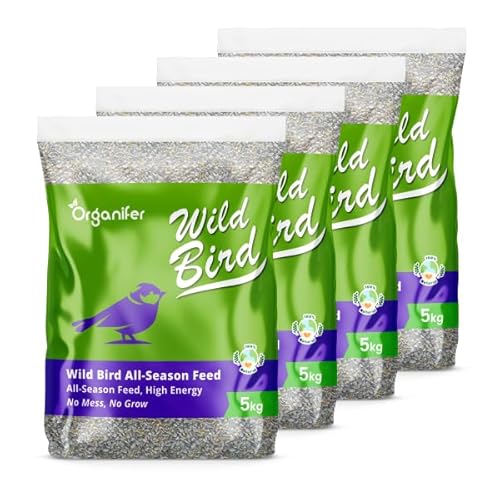 Vogelfutter Für Gartenvögel (20 Kg) Premium Mix - Kein Durcheinander, Keim Und Unkrautfrei, Reich An Fett Und Protein - Alle Jahreszeiten - Vogelhäuschen Und Silos - Fördert Die Gesundheit - Organifer von Organifer