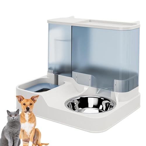 Futterspender Katze, Automatischer Futter- und Wasserspender für Katzen, Automatischer Futterspender, All-in-One Schwerkraftfutterspender für kleine Hunde, Welpen, Katzen, Haustiere (Blau) von Orgrul