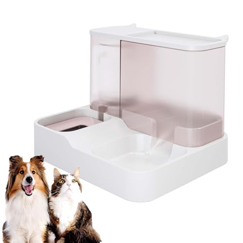 Futterspender Katze, Futter- und Wasserspender, Automatischer Futter- und Wasserspender für Katzen, Futterspender für Katzen mit großer Kapazität, Intelligenter Katzenfutter Automat (Rosa) von Orgrul