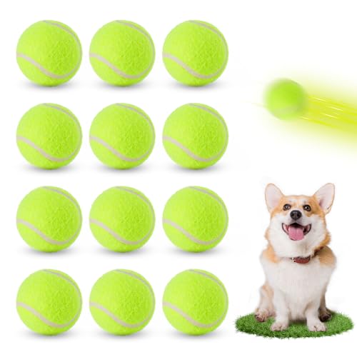 Orifesio 12 Stück 5,1 cm Tennisbälle für Hunde, Mini-Tennisball für Haustiere, Fecth, Hundespielbälle für kleine Hunde, interaktive Hundespielzeugbälle passend für 5,1 cm Hundeballwerfer von Orifesio