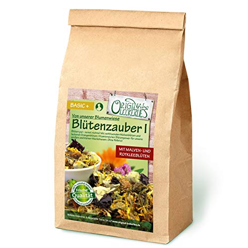 Original-Leckerlies: Blütenzauber I 250 g, Premium Qualität*** – getreidefrei – Kaninchenfutter, Nagerfutter, Meerschweinchenfutter, 100% Naturprodukt für Nager mit leckeren Blüten von Original-Leckerlies