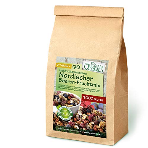 Original-Leckerlies: Nordischer Beeren-Fruchtmix 400g, ***Premium Qualität*** Papageienfutter, 100% Beeren und Früchte aus Deutschland, Futterergänzung für Papageien von Original-Leckerlies