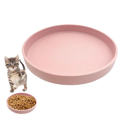 Silikon flach Futternapf für Katzen, Rosa Katzenfutter Teller, Tiernäpfe für Trockenfutter, Nassfutter katzennapf, Futterschale Trinkschale, Trinkschale oval, Silikon Napf Katze von Ormromra