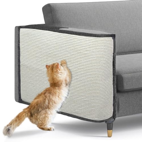 Großer Katzenkratz-Sofaschutz, 69,8 x 49,8 cm, Sisal-Schutz vor Katzen/Hunden, Kratzen für große Armlehnen (rechte Hand, große Größe) von Oroonoko