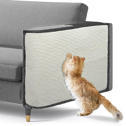 Großer Kratz-Sofaschutz für Katzen, 69,8 x 49,8 cm, Sisal-Schutz vor Katzen/Hunden, Kratzen für große Armlehnen (linke Hand, große Größe) von Oroonoko