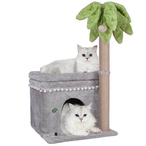 Kratzbaum für Indoor-Katzen, Katzenturm mit Sisalüberzogenem Kratzbaum, Katzenhaus für Katzen, Kätzchen, Aktivitätszentrum, Kletterbaum (mit Haus) von Oroonoko