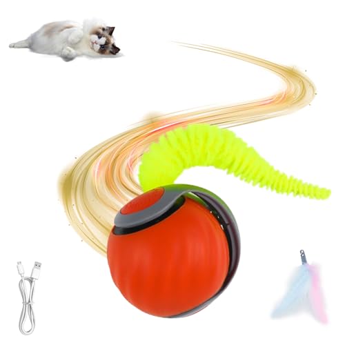 Speedy Tail Katzenspielzeug, 2025 Neue Modelle für interaktives Katzenballspielzeug mit austauschbarem Schwanz, Smart Rolling Ball für Haustier, interaktives Haustierspielzeug, automatischer Rollball, von Ortviai