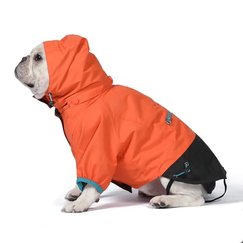 Orvis Dog All Season Trekker 3-in-1-Mantel für Hunde, Größe L, Orange mit hoher Sichtbarkeit, Allwetter-Hundemantel mit Regenmantel und Fleece-Weste, die separat oder zusammen getragen Werden kann; von Orvis