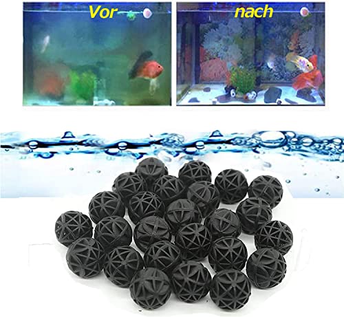 100 Stück Biokugeln für Aquarium Biofilter Aquarium Innenfilter Schildkrötenbecken Wasserreinigende Pumpe Bio-Filtration für Tropenaquarien Schildkröte Garnelen Frosch Krabben (100 Stück Bio-kugeln) von OsAtNb