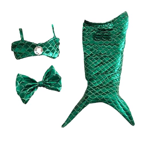 Cat Mermaid Costume | Pailletten Mermaid Costume for A Small Dog Or Cat | Katzen Fischschwanz Kleid Mit Pailletten, Haustier Meerjungfrau Fischschwanz Dekorationskleidung von Oseczmut