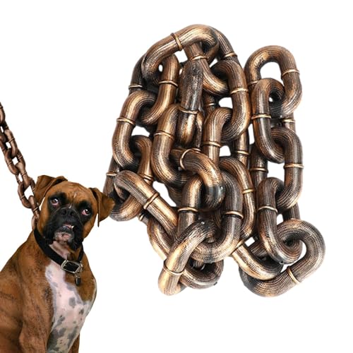 Kettenhundeleinen | Hundeleine Kette | PVC Kettenleinen Für Große Hunde,Hundetrainingsleinen,Stoßdämpfende Hundeleine Aus Kunststoff, Haustierkettenleine Aus Eisenimitat von Oseczmut