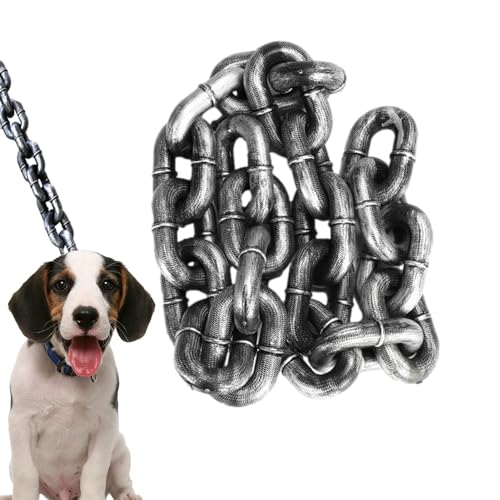 Kettenhundeleinen | Hundeleine Kette | PVC Kettenleinen Für Große Hunde,Hundetrainingsleinen,Stoßdämpfende Hundeleine Aus Kunststoff, Haustierkettenleine Aus Eisenimitat von Oseczmut