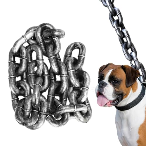 Kettenhundeleinen | Hundeleine Kette | PVC Kettenleinen Für Große Hunde,Hundetrainingsleinen,Stoßdämpfende Hundeleine Aus Kunststoff, Haustierkettenleine Aus Eisenimitat von Oseczmut