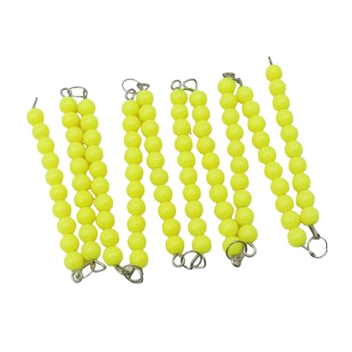 Oshhni 10Pcs Montessori Perle Ketten Mathematik Materialien Anzahl Lernen Spielzeug Lehrmittel für Geschenk, Gelb von Oshhni