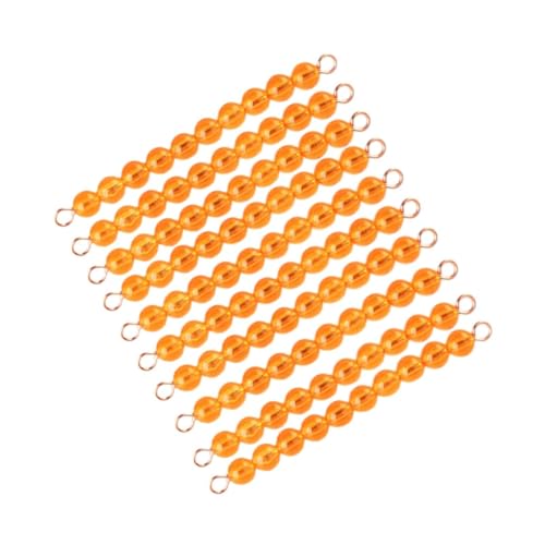 Oshhni 10Pcs Montessori Perle Ketten Mathematik Materialien Anzahl Lernen Spielzeug Lehrmittel für Geschenk, Orange von Oshhni