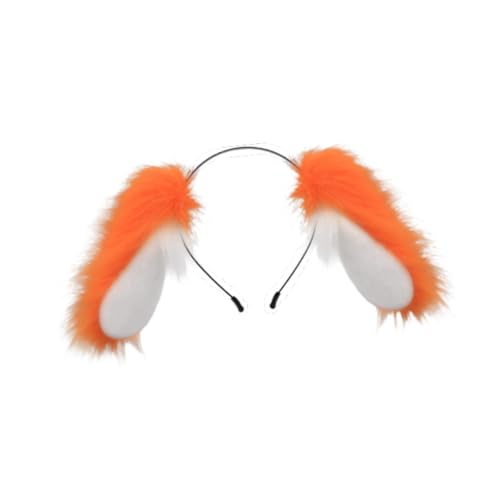 Oshhni Flauschige Hundeohren Stirnband Dekoration Haar-Accessoire für Haustier Geburtstag Thema Party, Orange von Oshhni