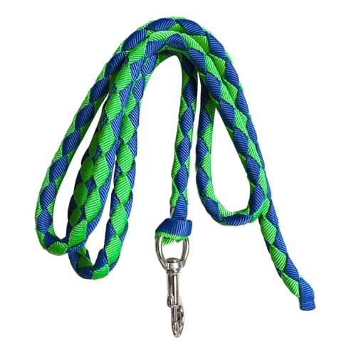 Oshhni Führstrick für Pferde mit drehbarem Haken, geflochtenes Gurtband, Pferdeseil für Training und Spazierengehen, 3meter Grün Blau von Oshhni
