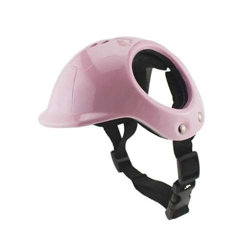 Oshhni Haustierhelm, Hundehelm, tragbar, verstellbares Design, Haustierhelm für Hunde und Katzen, für Chihuahua, Yorkshire Terrier, Mops, Rosa von Oshhni