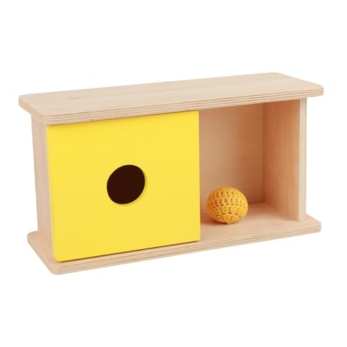 Oshhni Holz-Matching-Box Objekt Permanent Box Montessori Imbucare Box Form Matching Box für Vorschule, Gelber Ball von Oshhni