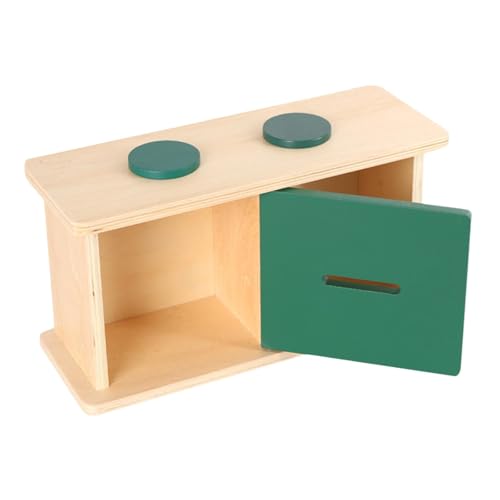 Oshhni Holz-Matching-Box Objekt Permanent Box Montessori Imbucare Box Form Matching Box für Vorschule, Grüner Chip von Oshhni