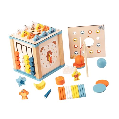 Oshhni Holz Montessori Spielzeug Aktivität Würfel Kinder Baby 6-12 Monate Geschenk Lernspielzeug Mädchen Jungen Interaktives Lernwürfel Spielzeug von Oshhni