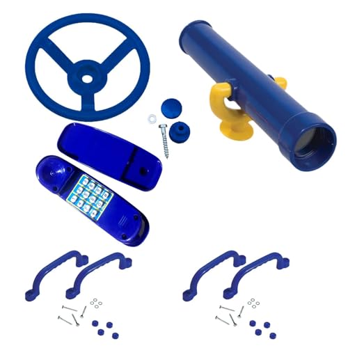 Oshhni Kinderspielplatz-Lenkrad-Spielzeug, Outdoor-Ausrüstung, kreatives Spielset-Zubehör, Spielzeug-Telefon-Zubehör für Mädchen und Jungen, BLAU von Oshhni