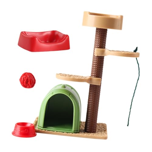 Oshhni Mini Katzen Klettergerüst, Spielset, Kognitives Spielzeug Zum Bauen Einer Mikrolandschaft von Oshhni